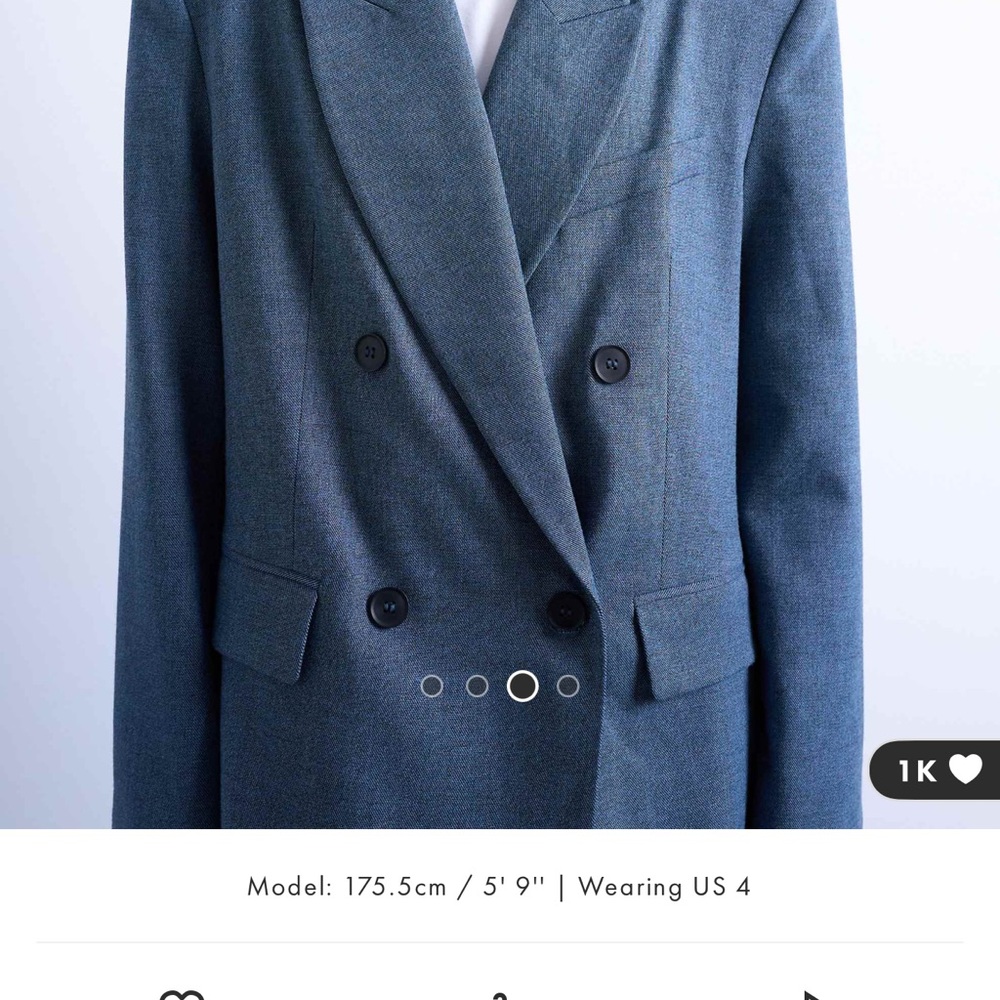 ASOS Curve Blue Double-Breasted Blazer